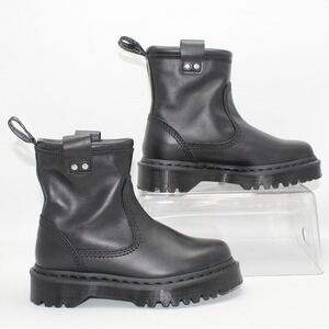 Dr Martens Anistone Lo Platform Boots Black Leather Chelsea Style Women US 5‎